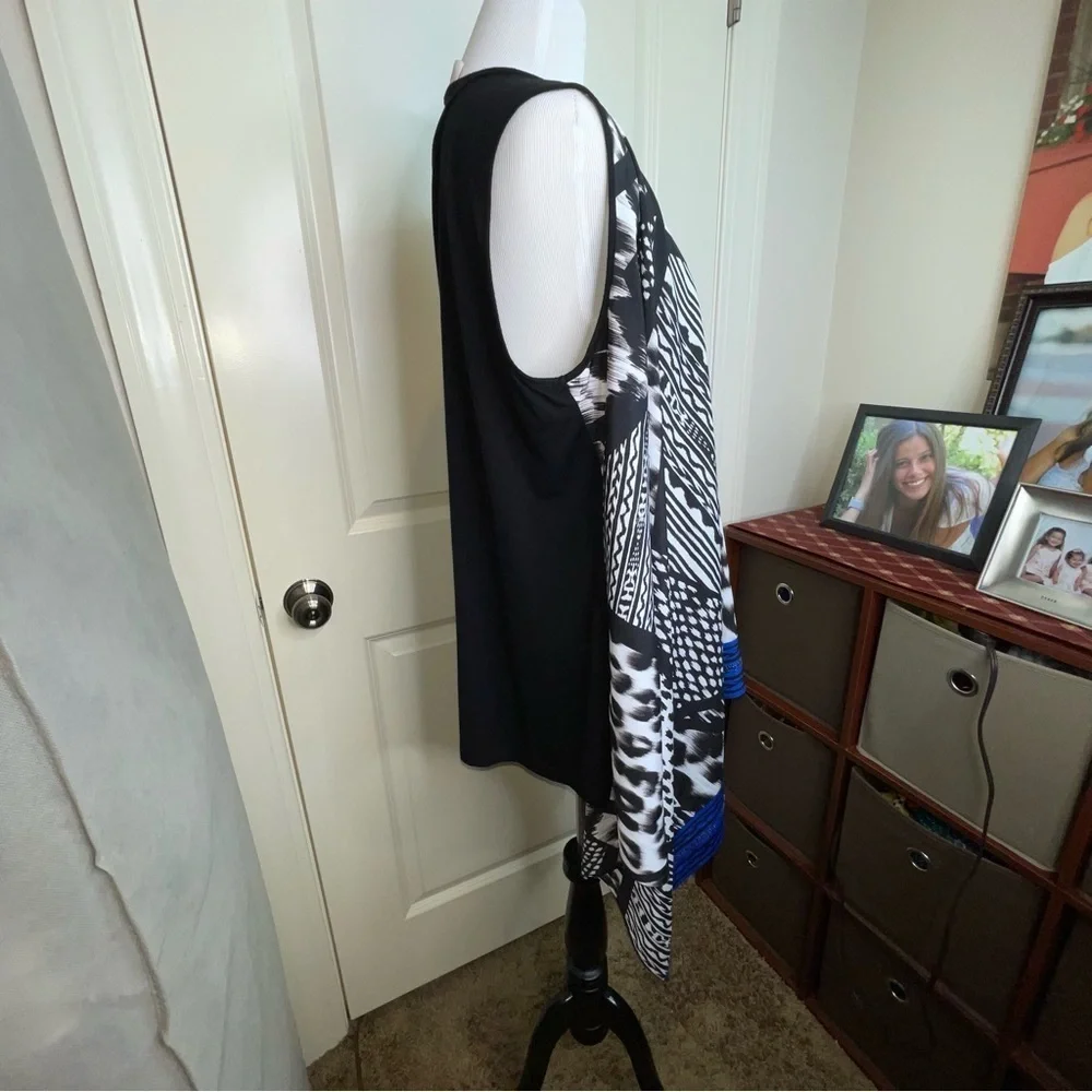 Chico’s Kimono Caftan Jacket Vest Cover Up Blue One Size L